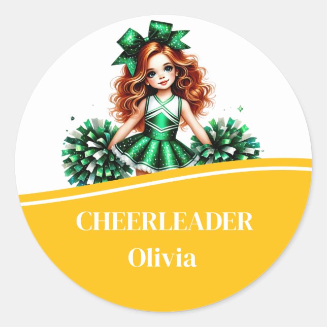 Cheerleader Runder Aufkleber (Vorderseite)