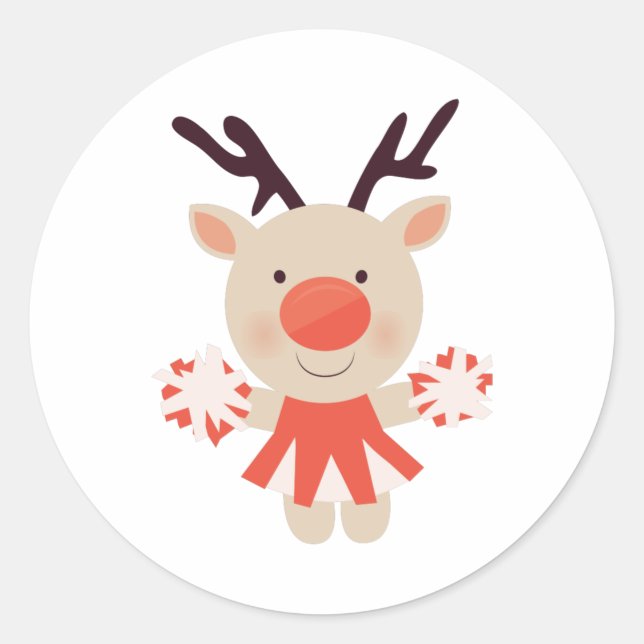 Cheerleader Runder Aufkleber (Vorderseite)