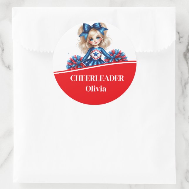 Cheerleader Runder Aufkleber (Tasche)