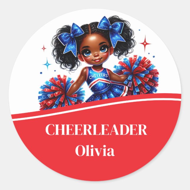 Cheerleader Runder Aufkleber (Vorderseite)