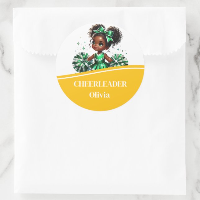 Cheerleader Runder Aufkleber (Tasche)