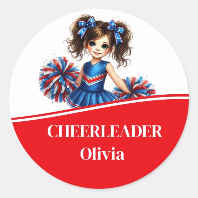 Cheerleader Runder Aufkleber (Vorderseite)