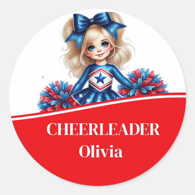 Cheerleader Runder Aufkleber (Vorderseite)