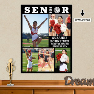 Cheerleader Senior Abschluss 5 FotoCollage Poster