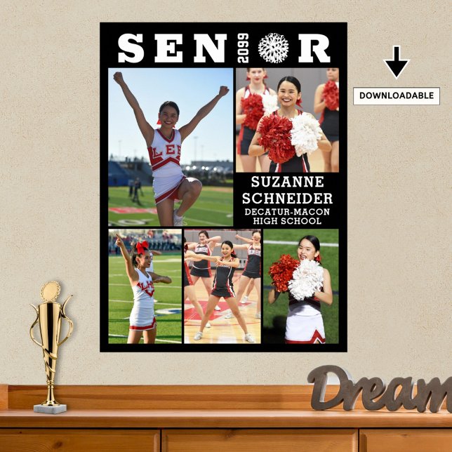Cheerleader Senior Abschluss 5 FotoCollage Poster (Von Creator hochgeladen)