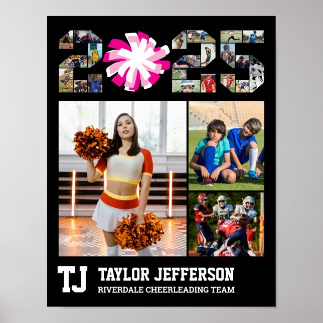 Cheerleader Senior Class of 2025 Foto Collage Poster (Vorne)