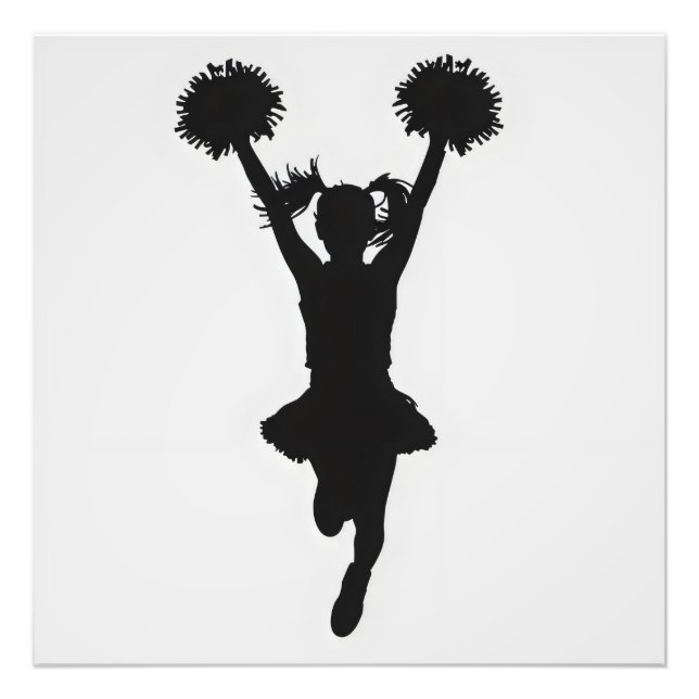 Cheerleader Silhouette Girl Fotodruck (Vorne)