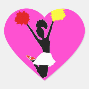 Cheerleader Silhouette Herz-Aufkleber