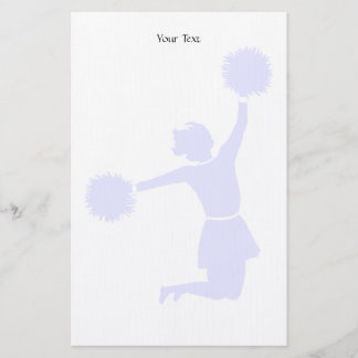 Cheerleader-Silhouette mit Poms auf Briefpapier