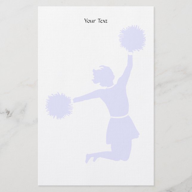 Cheerleader-Silhouette mit Poms auf Briefpapier (Vorderseite)