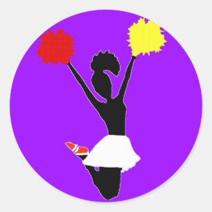 Cheerleader Silhouette Runder Aufkleber