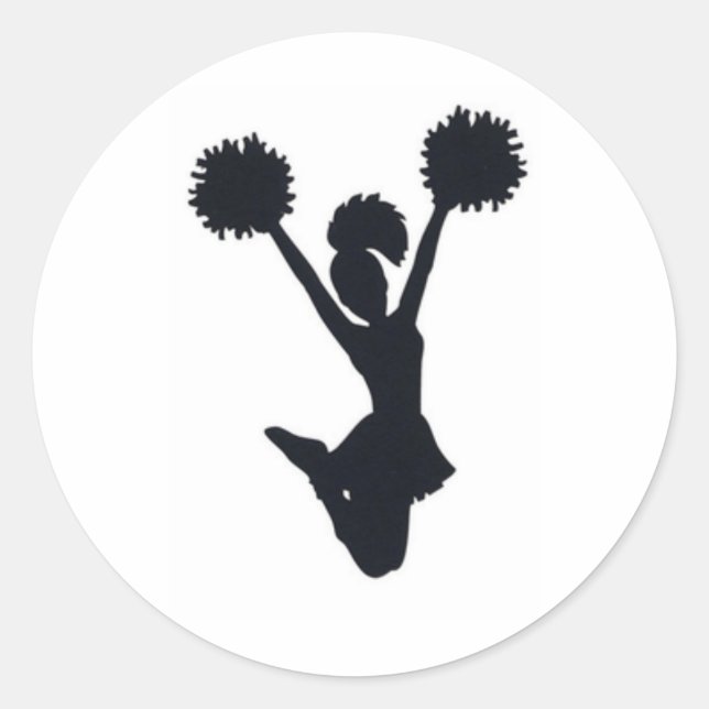 Cheerleader Silhouette Runder Aufkleber (Vorderseite)