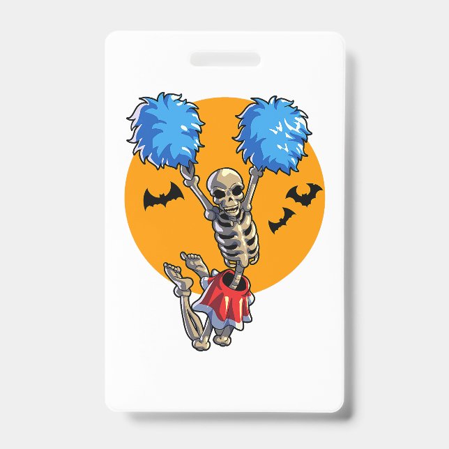 Cheerleader Skeleton Halloween Cheer Mama Girls Wo Ausweis (Vorderseite)
