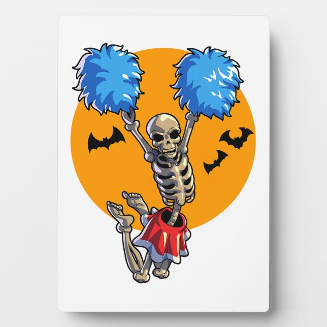 Cheerleader Skeleton Halloween Cheer Mama Girls Wo Fotoplatte (Vorderseite)