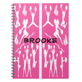 CHEERLEADER SPIRAL NOTEBOOK DESIGIGING WHITE AND P NOTIZBLOCK