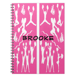 CHEERLEADER SPIRAL NOTEBOOK DESIGIGING WHITE AND P NOTIZBLOCK