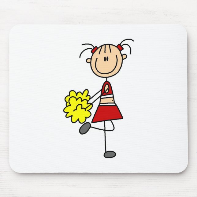Cheerleader-Stickfigur-Mauspad Mousepad (Vorne)