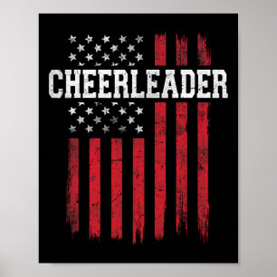 Cheerleader Stolz Amerikanische Flagge USA Patriot Poster