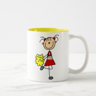 Cheerleader-Strichmännchen-Tasse Zweifarbige Tasse