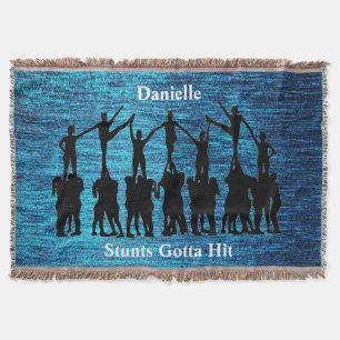 Cheerleader "Stunts Gotta Hit" Metallic Blue Decke