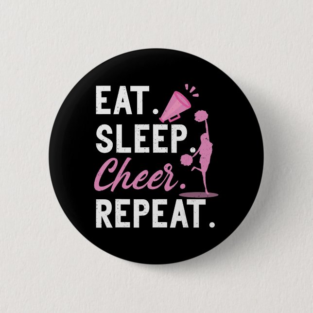 Cheerleader Tanz Cheerleader Girls essen Sleep Che Button (Vorderseite)