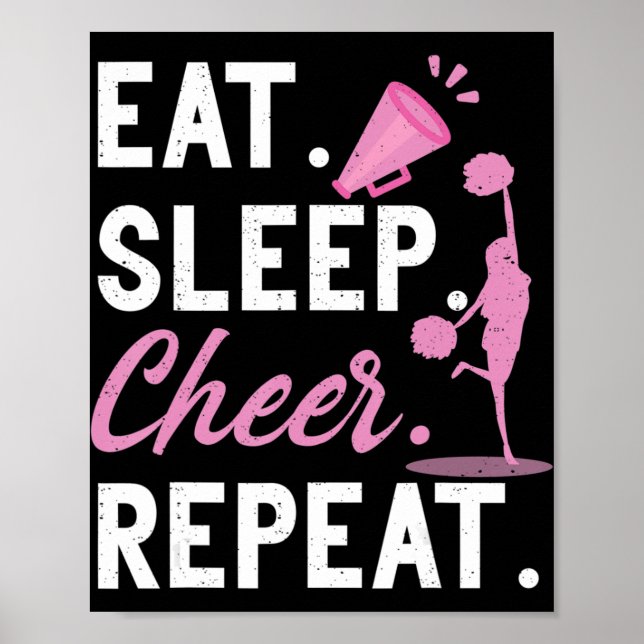 Cheerleader Tanz Cheerleader Girls essen Sleep Che Poster (Vorne)