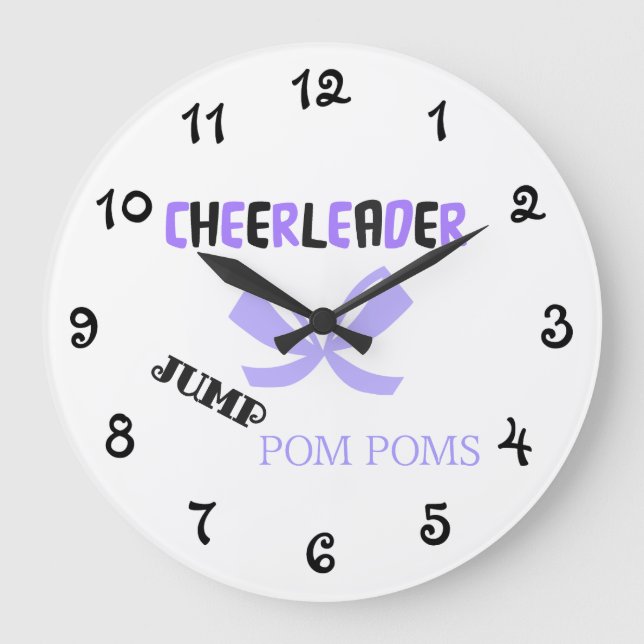 Cheerleader-Tanz Große Wanduhr (Vorderseite)