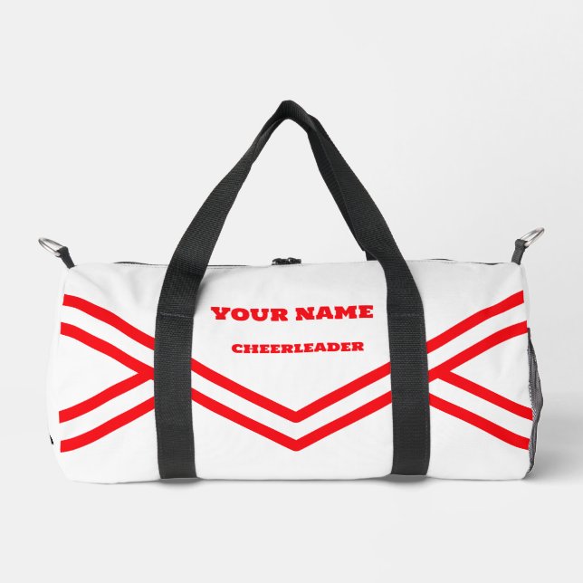 Cheerleader-Tasche, personalisieren Sie rot und we Duffle Bag (Vorderseite)