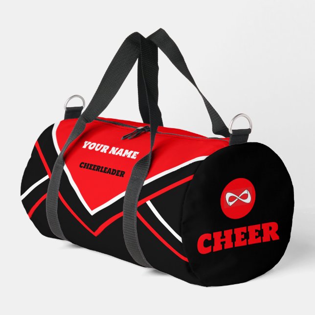 Cheerleader-Tasche, personalisieren Sie rot, weiß  Duffle Bag (Linke Seite)