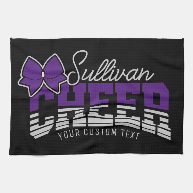 Cheerleader Team ADD NAME School Athlete Cheerlead Geschirrtuch (Horizontal)