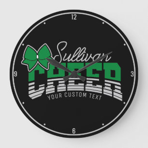 Cheerleader Team ADD NAME School Athlete Cheerlead Große Wanduhr