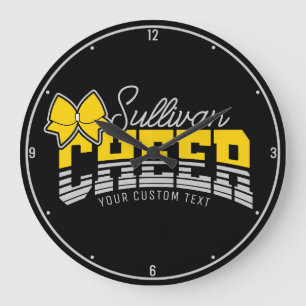 Cheerleader Team ADD NAME School Athlete Cheerlead Große Wanduhr