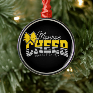 Cheerleader Team ADD NAME School Athlete Cheerlead Ornament Aus Metall