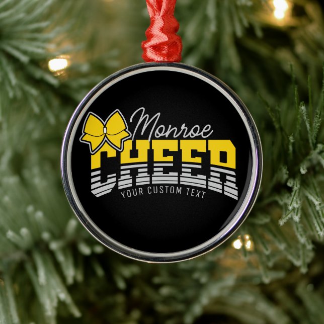 Cheerleader Team ADD NAME School Athlete Cheerlead Ornament Aus Metall (Baum)