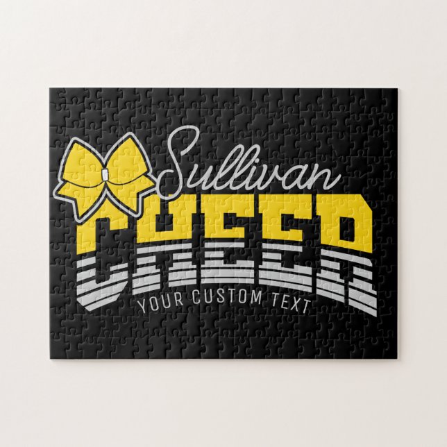 Cheerleader Team ADD NAME School Athlete Cheerlead Puzzle (Horizontal)