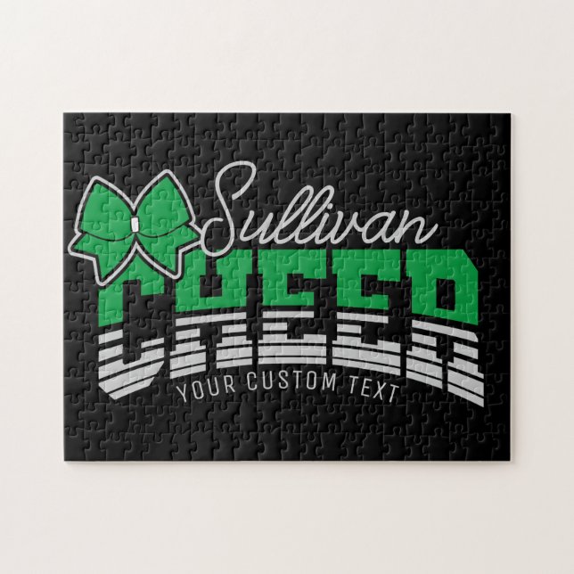 Cheerleader Team ADD NAME School Athlete Cheerlead Puzzle (Horizontal)