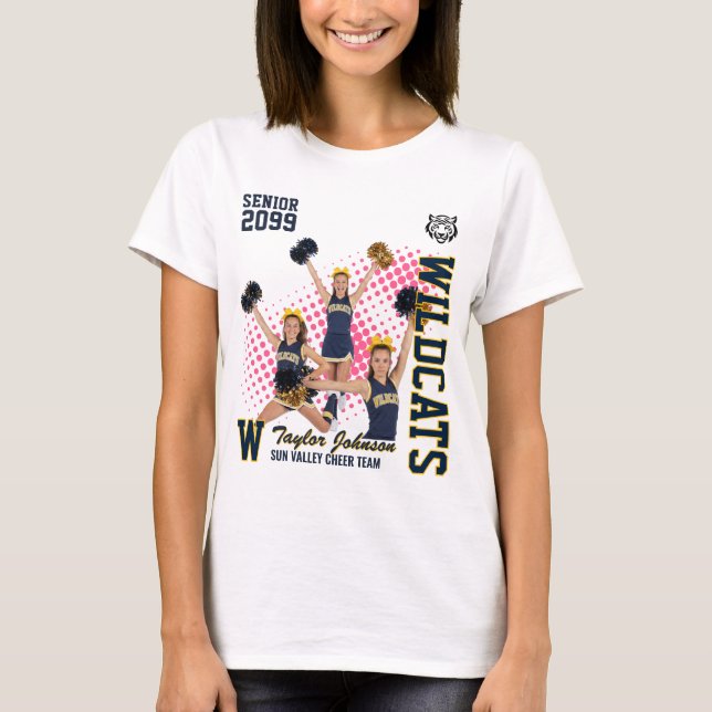 Cheerleader-Team der Oberstufe Benutzerdefiniertes T-Shirt (Vorderseite)