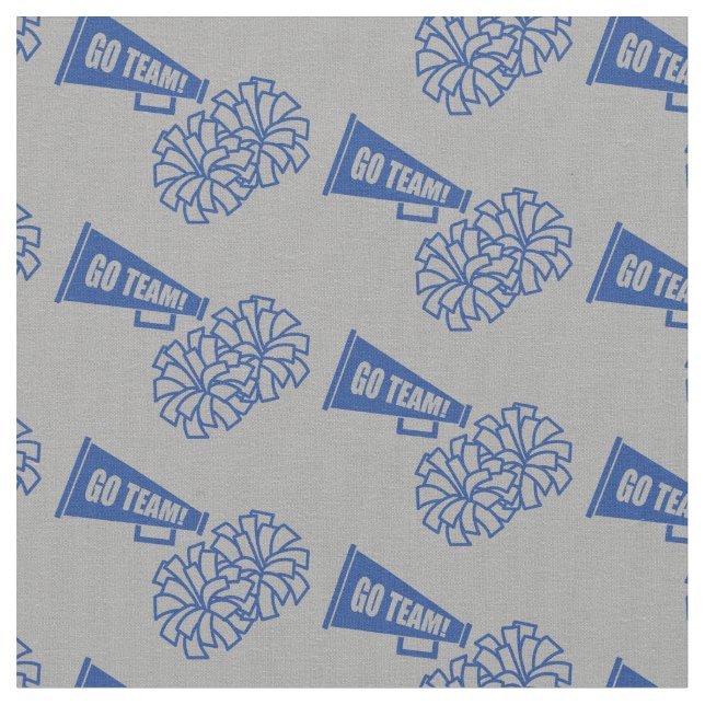 Cheerleader Team School Colors Blue & Silver Grau Stoff (Nahaufnahme)