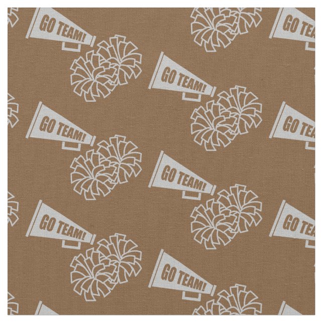 Cheerleader Team School Colors Grau Silver & Brown Stoff (Nahaufnahme)