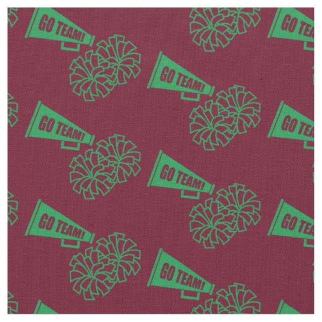 Cheerleader Team School Colors Green & Maroon Stoff (Nahaufnahme)