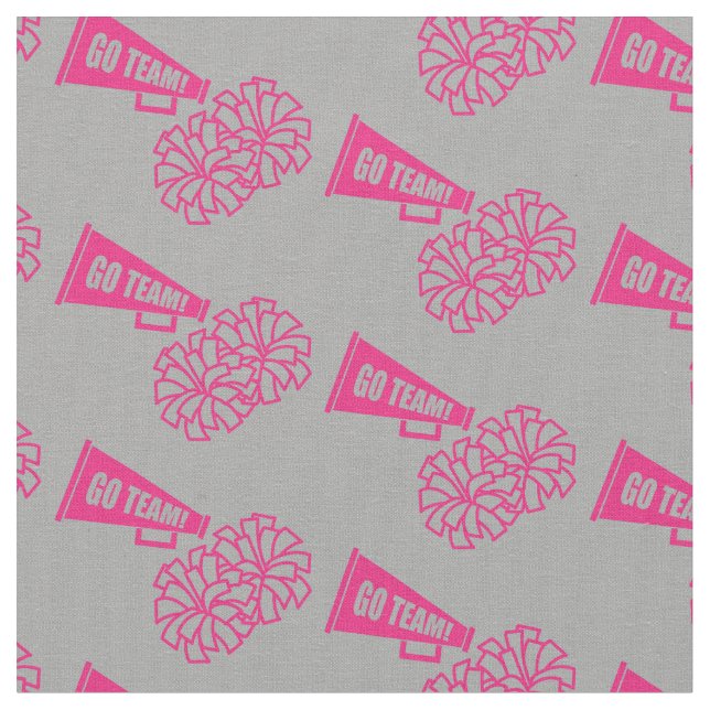 Cheerleader Team School Colors Pink & Silver grau Stoff (Nahaufnahme)