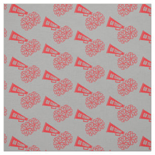 Cheerleader Team School Colors Red & Silver Grau Stoff