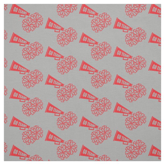 Cheerleader Team School Colors Red & Silver Grau Stoff (Muster)