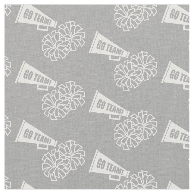 Cheerleader Team School Colors White & Silver Grau Stoff (Nahaufnahme)