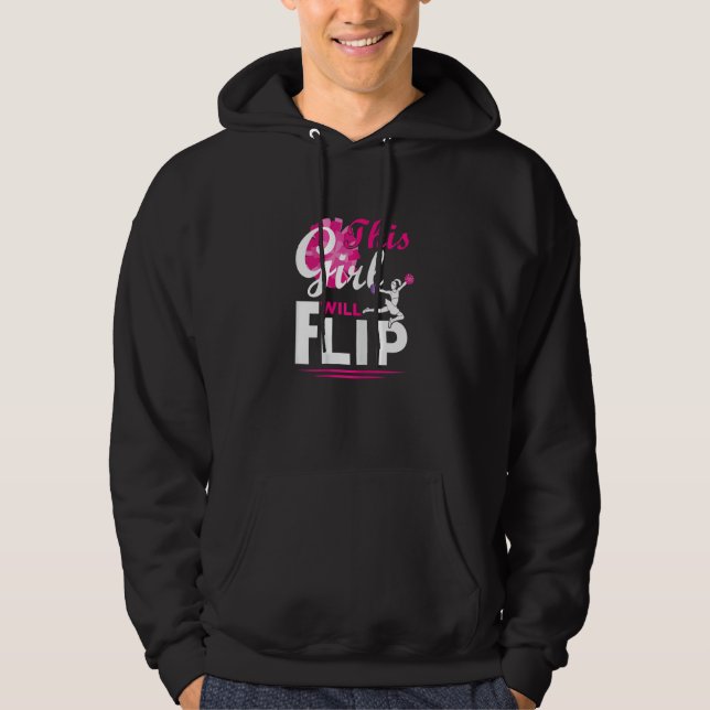 Cheerleader This Girl Will Flip Cheer Cheerleading Hoodie (Vorderseite)