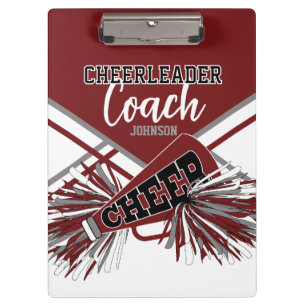 Cheerleader-Trainer - Burgunderrot, Gary & Weiß Klemmbrett