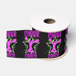 Cheerleader-Trainer-Schwarzes 3" Grosgrain Band Ripsband