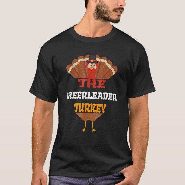 Cheerleader Turkey Matching Family Group Danke T-Shirt (Vorderseite)