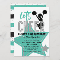 Cheerleader turquoise Silver Black Cheer Geburtsta
