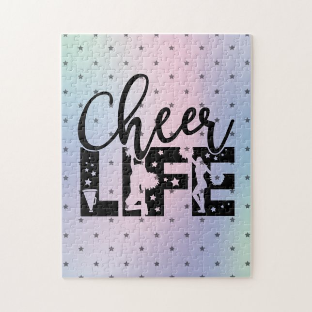 Cheerleader Typografie Niedlich Ombre Gradient Tre Puzzle (Vertikal)